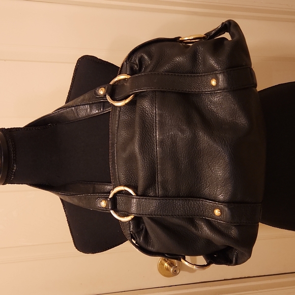 Michael Michael Kors, Black & Gold Satchel Purse - Picture 4 of 16